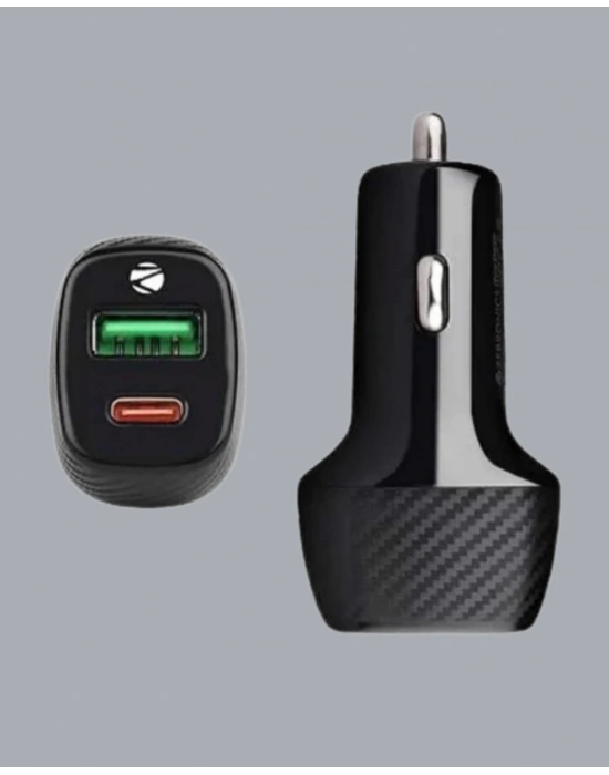 Kompakt Tasarımlı Type-C + USB Girişli Araç Şarj Başlığı