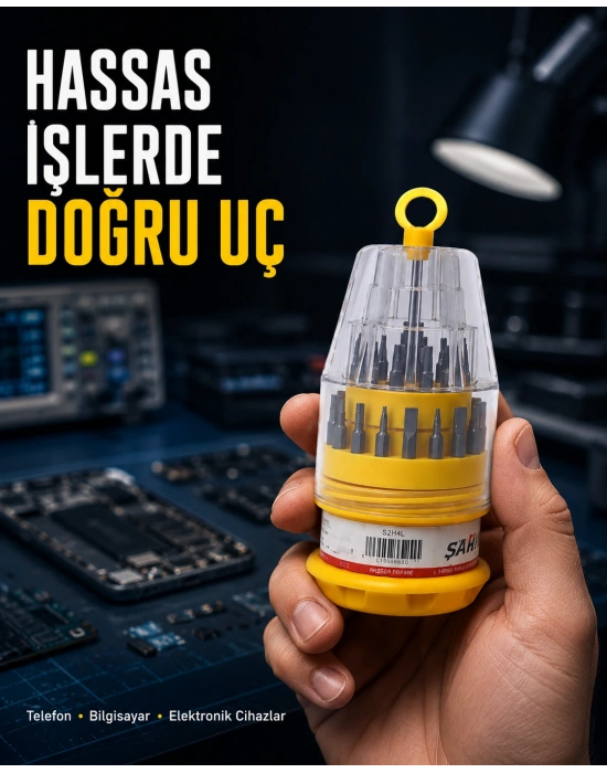Kompakt Tornavida Seti Elektronik Cihaz Tamiri İçin