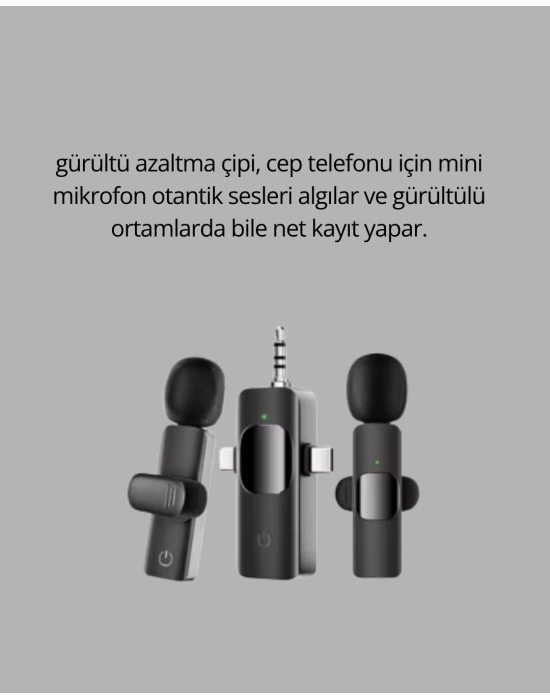 Küçük Boyutlu Mikrofon - 8 Saat Kullanım