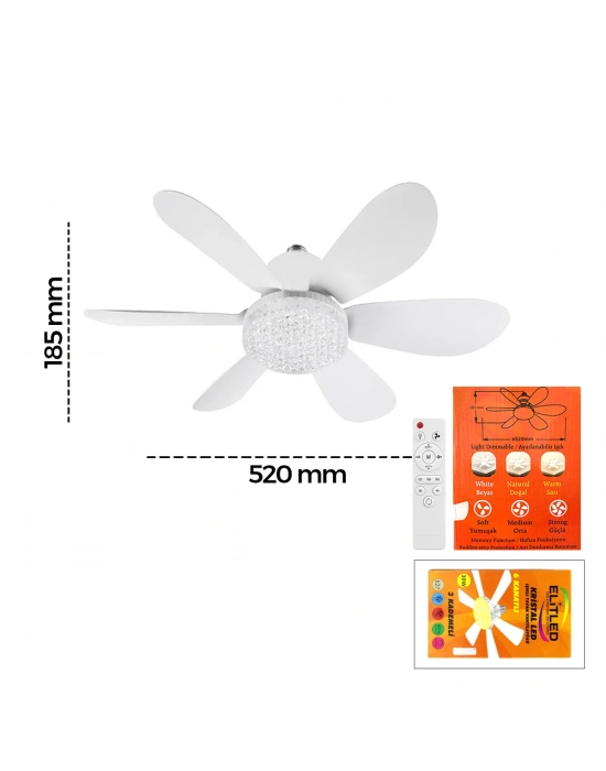 Kumandalı 2in1 LED Tavan Vantilatörlü Avize