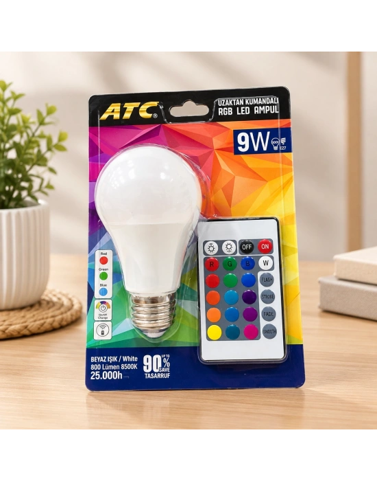 Kumandalı RGB LED Ampul 9 W