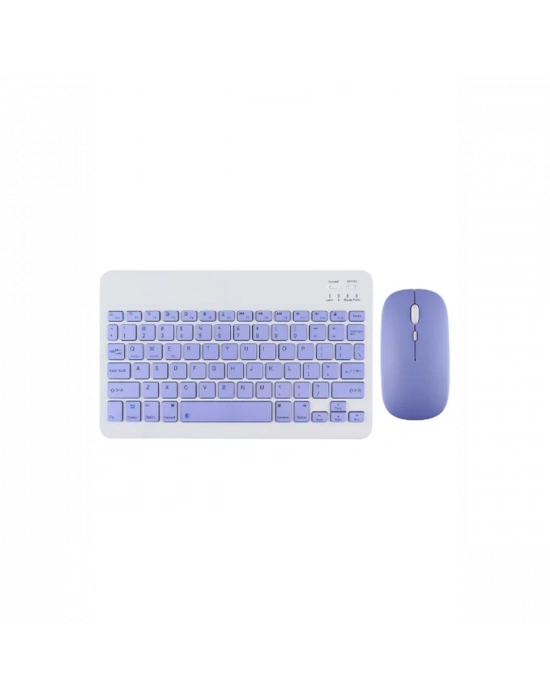 KYB71 Kablosuz Türkçe Q Klavye Mouse Set - Lila