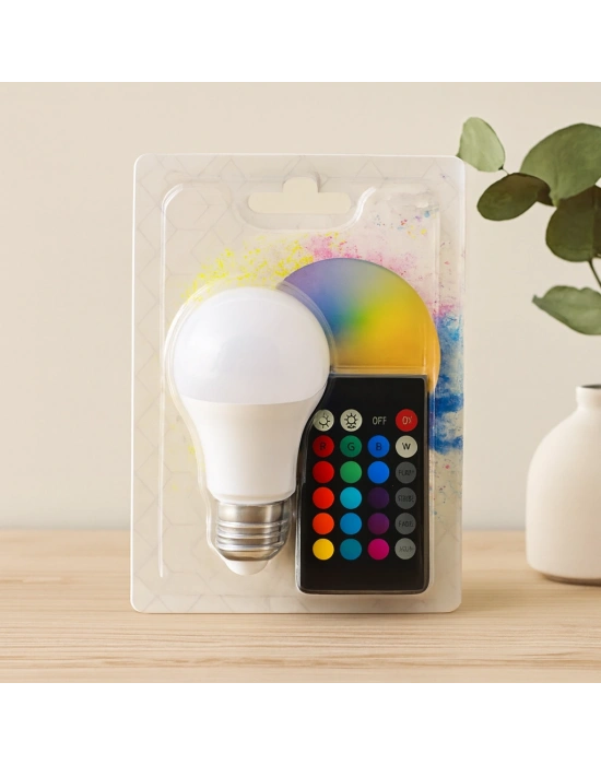 LED Ampul E27 9W RGB Kumandalı 800 lm 6500K