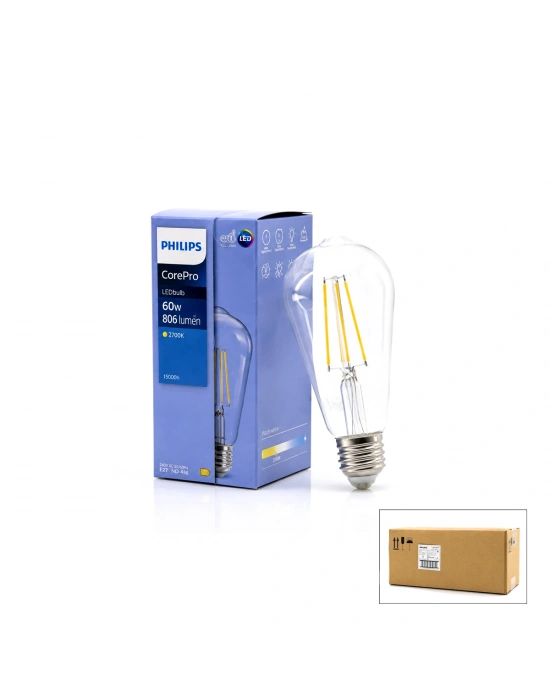 LED filament ampul ST64 E27 2700K 7W cam gövde