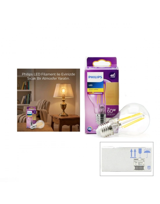 LED Filament Rustik Ampul E27 7W Cam Gövde