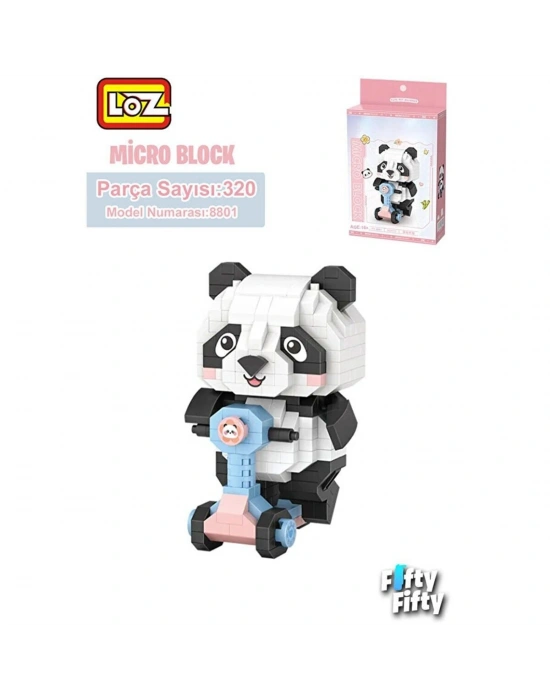 LZ8801 Panda Scooter Block Oyuncak 320 Parça