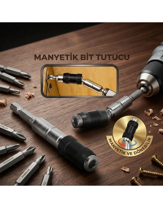 Manyetik Bit Tutucu - Mafsallı - Döner Başlık