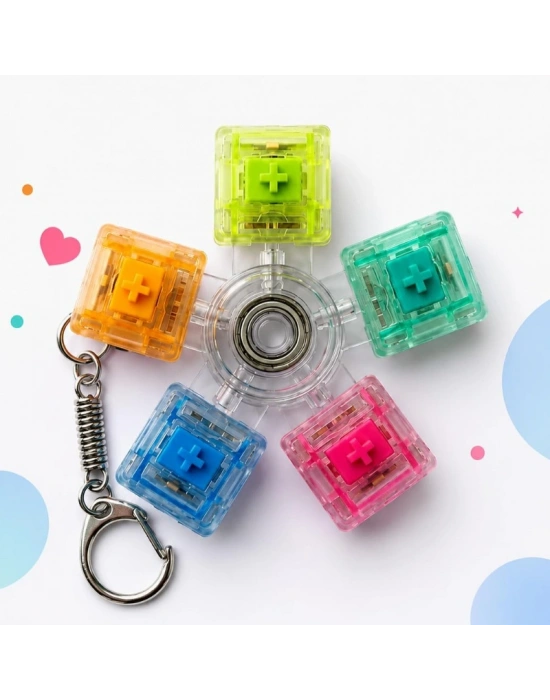 Mekanik Switch Klavye Stres Çarkı - Renkli Tuşlu Fidget Oyuncak