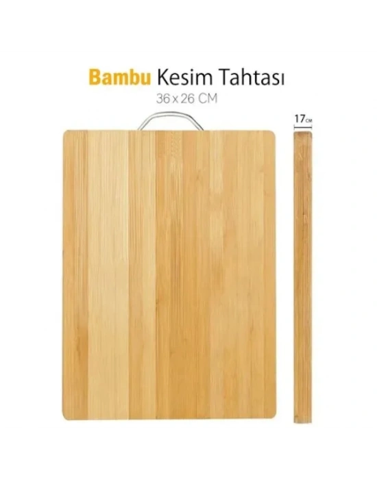 Metal Saplı Bambu Kesim Panosu