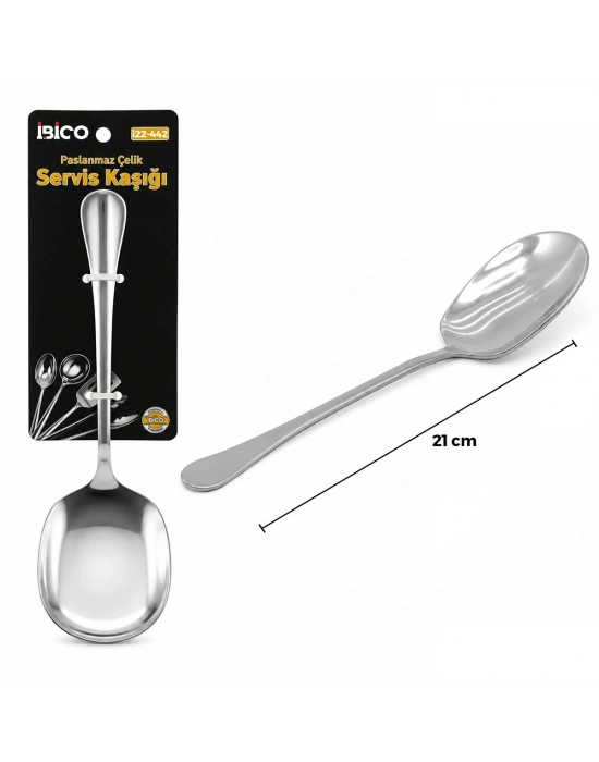 Metal Servis Kaşığı - 21 cm - Krom Renk