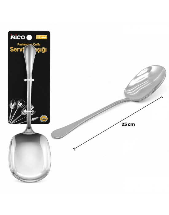 Metal Servis Kaşığı - 25 cm - Krom Renk