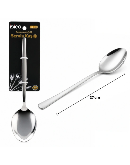 Metal Servis Kaşığı - Krom Renk - 27 cm