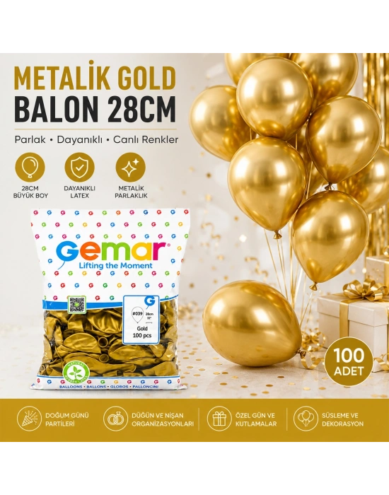Metalik Gold Balon 100lü