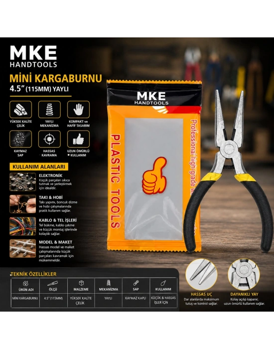 Mini 4.5 Inc 115M Çelik Kargaburnu Yaylı
