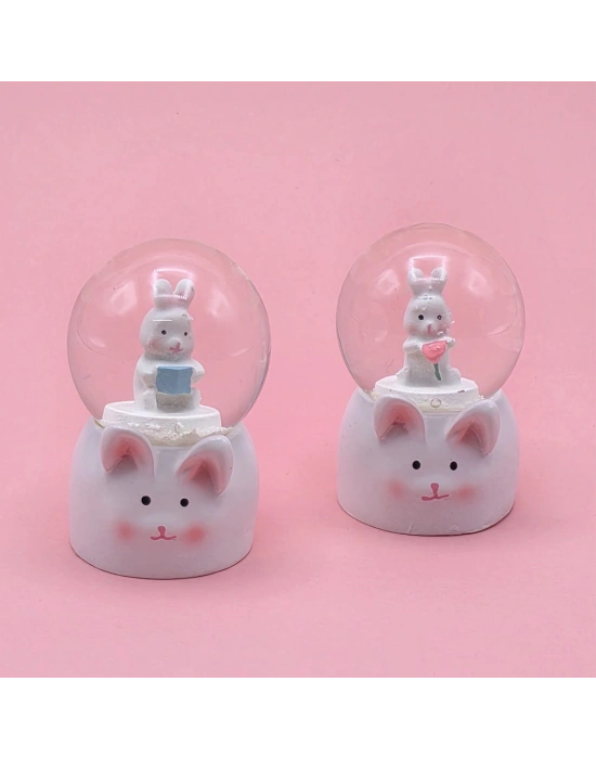 Mini Boy Tavşan Tasarımlı Işıklı Kar Küresi