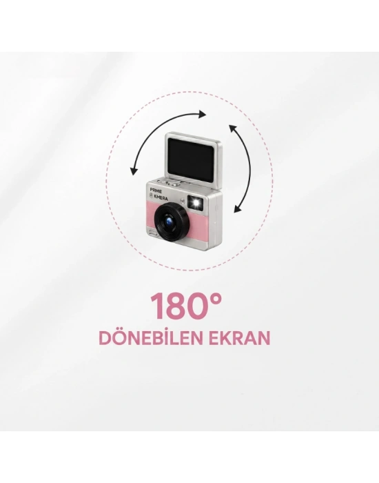 Mini Dijital Retro Kamera - Dönebilen Ekran - Flaşlı