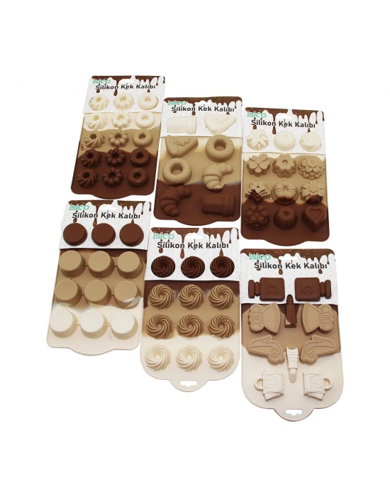 Mini Muffin Kek Kalıbı - Silikon - Karışık Model