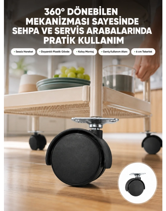 Mobilya Tekerleği 6 cm Kilitsiz Tekli Satış