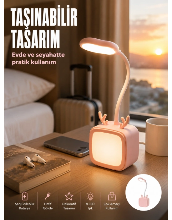 Modern Tasarımlı Şarj Edilebilir LED Gece Lambası