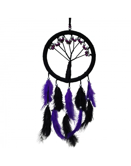 Mor İncili Hayat Ağacı Dream Catcher