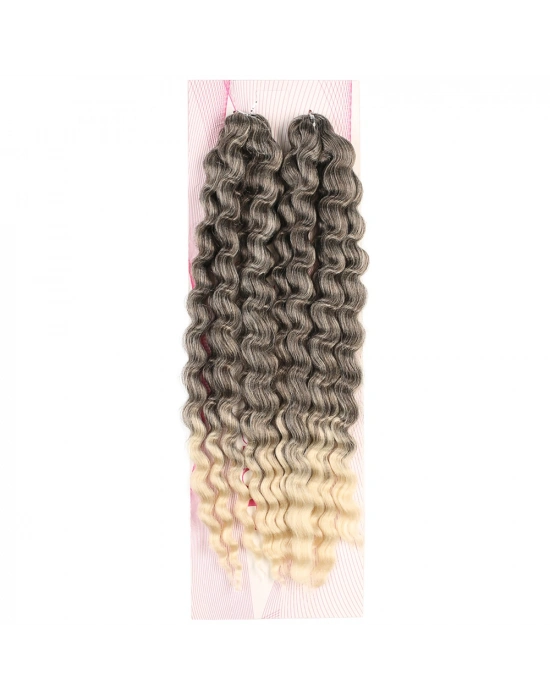 Nice Bulk Afro Su Dalgası Saç - Kahve / Platin Ombreli