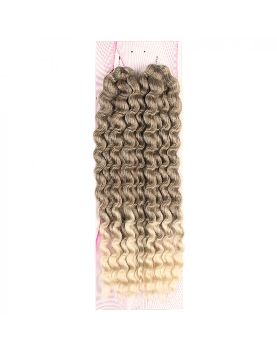 Nice Bulk Afro Su Dalgası Saç - Küllü Kahve / Platin Ombreli