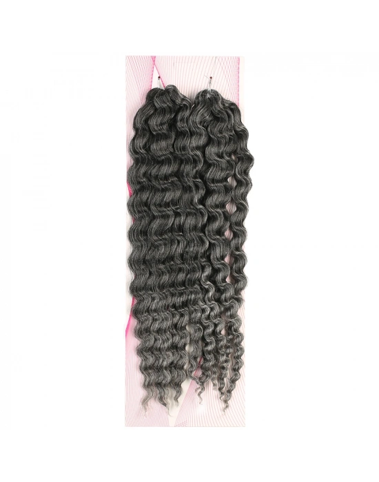 Nice Bulk Afro Su Dalgası Saç - Siyah / Gri Ombreli