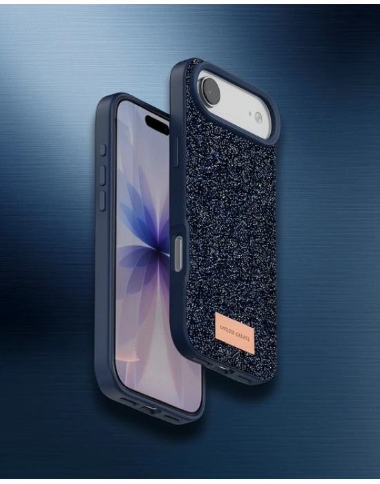 Onegif Apple İphone 17 Air Bright Simli Kapak - Mavi