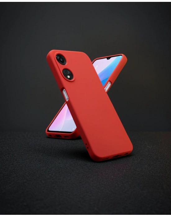 Oppo A38 Kılıf First Silikon - Kırmızı