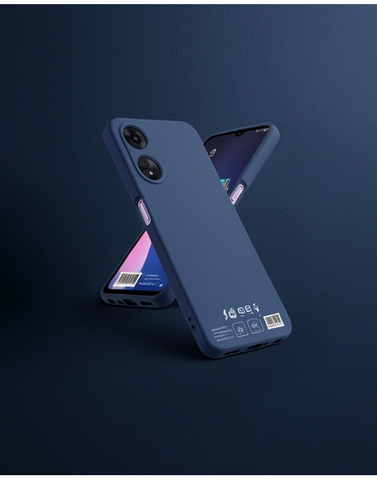 Oppo A38 Kılıf First Silikon - Lacivert
