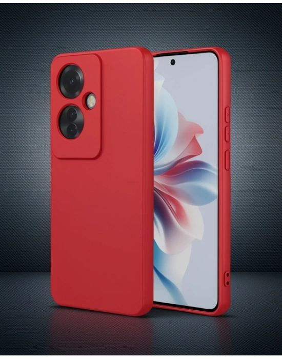 Oppo Reno 11f Kılıf First Silikon - Kırmızı
