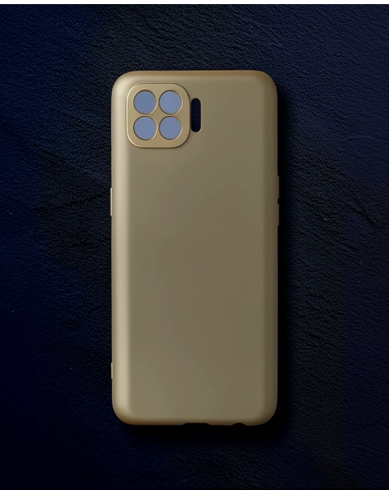 Oppo Reno 4 Lite Kılıf First Silikon - Gold