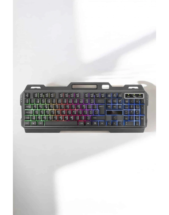 Oyuncu Klavyesi Q Klavye RGB Işıklı Mouse Hediyeli
