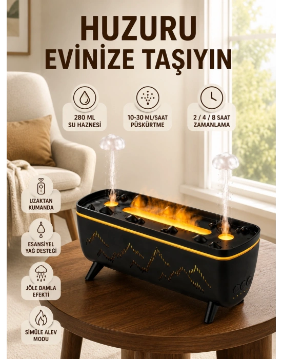 PDPG-V72 Şömine Nemlendirici Siyah