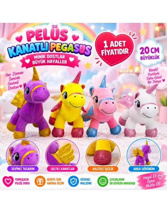 Peluş Kanatlı Pegasus 20 cm (1 Adet Fiyatıdır)