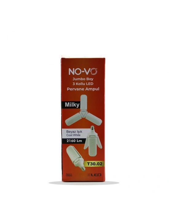 Pervane Model 3 Kollu Beyaz LED Ampul E27 24W