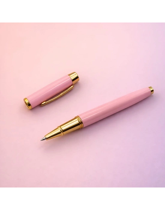 Premium Pembe Metal Roller Kalem