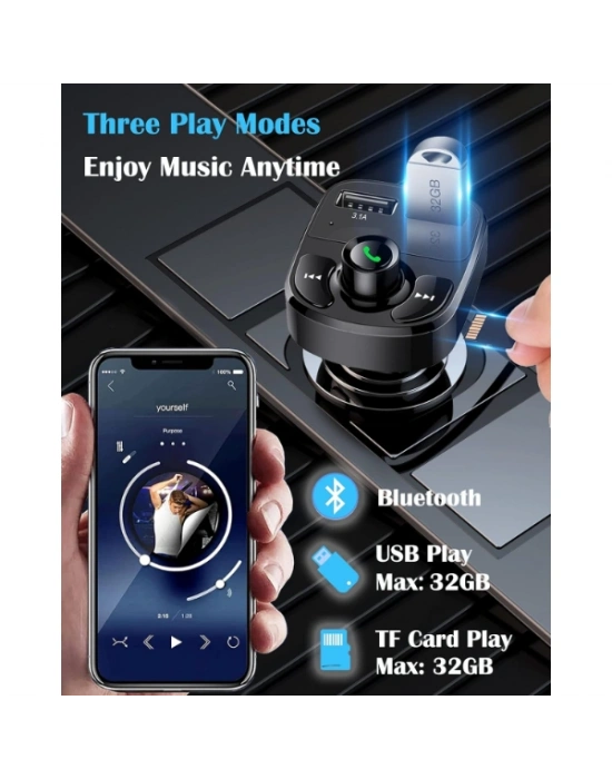 QC 3.1A USB &amp; PD /TF FM Transmitter