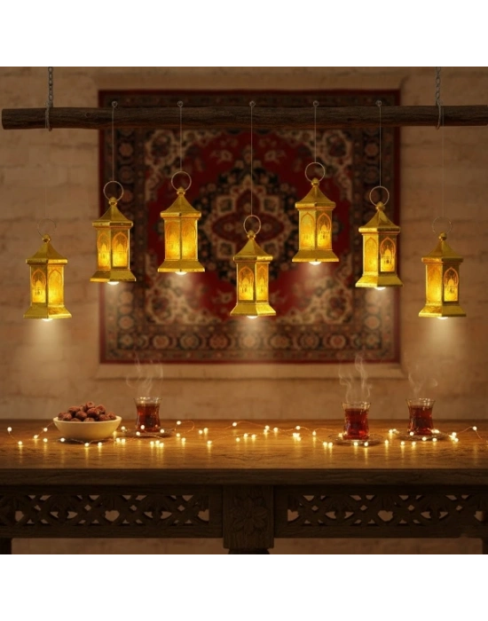 Ramazan Temalı Altıgen Kubbe LED Lamba