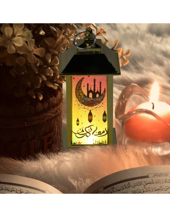 Ramazan Temalı Küçük Kare Kubbe LED Lamba