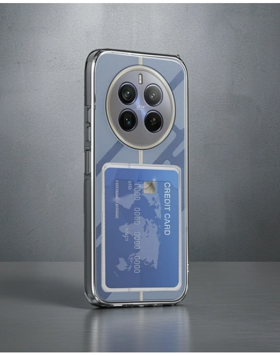 Realme 12 Pro Kılıf Kart Şeffaf Silikon - Şeffaf