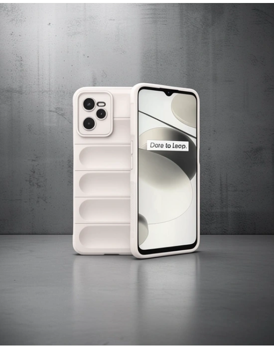 Realme C35 Kılıf Optimum Silikon - Krem