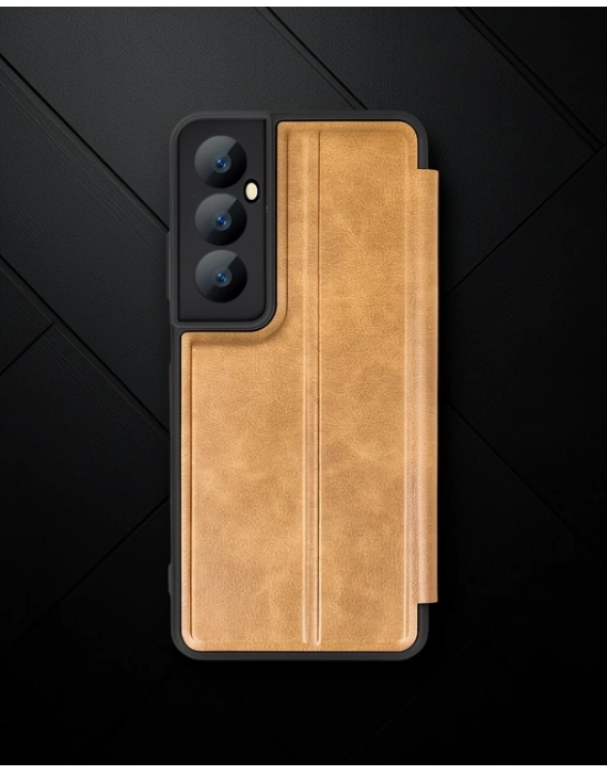 Realme C65 Kılıf Flip Cover - Taba