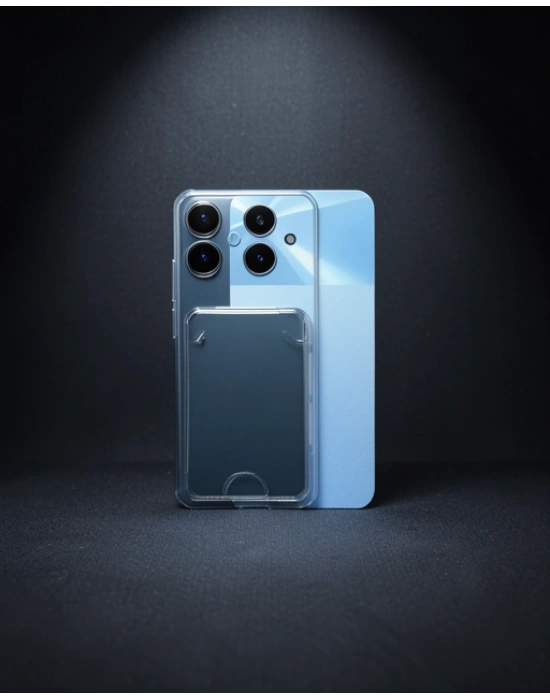 Realme Note 60 Kılıf Kart Şeffaf Silikon - Şeffaf