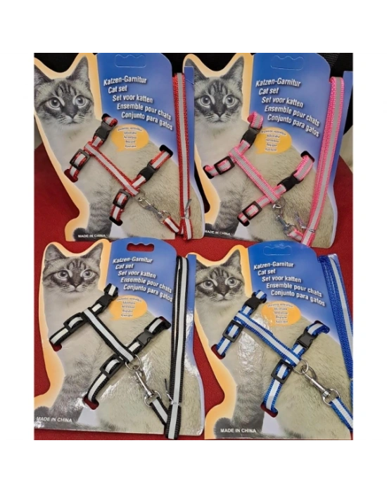 Reflektörlü Kedi Gezdirme Tasması