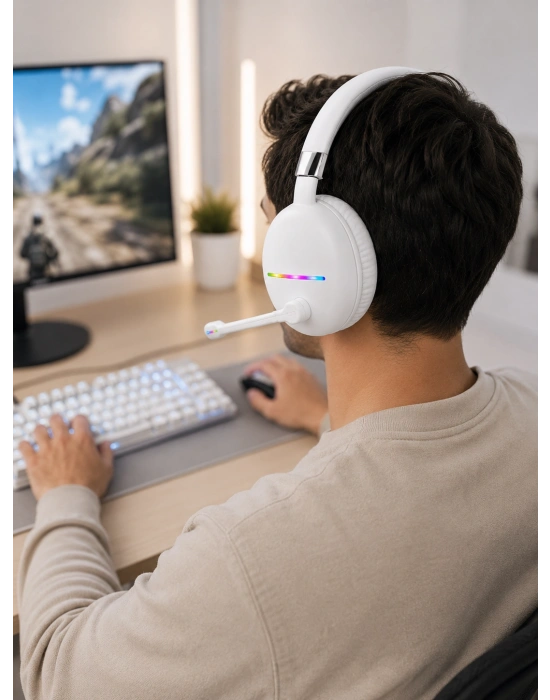 Rgb Beyaz Kulaklık MAX-17