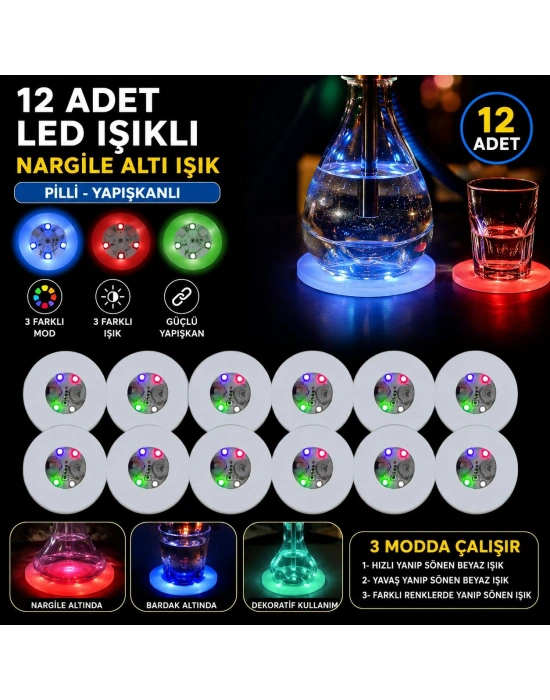 RGB LED Nargile Altı Işık 12’li Set