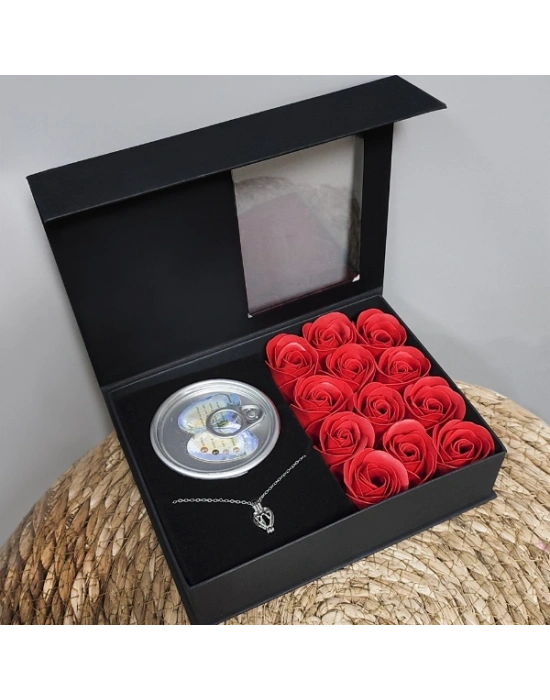 Romantik Gül ve İstiridye İnci Kolye Seti