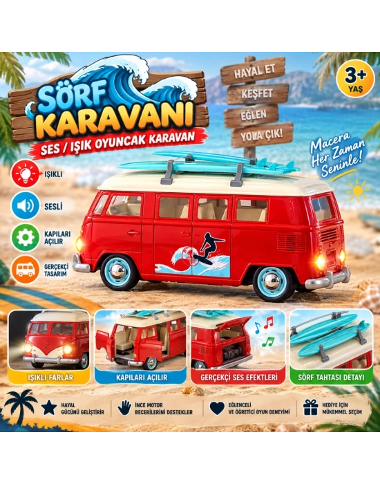 S01005718 Sörf Karavanı Ses/ışık Oyuncak Karavan
