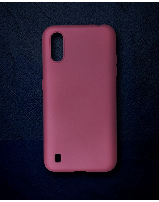 Samsung Galaxy A01 Kılıf First Silikon - Mürdüm